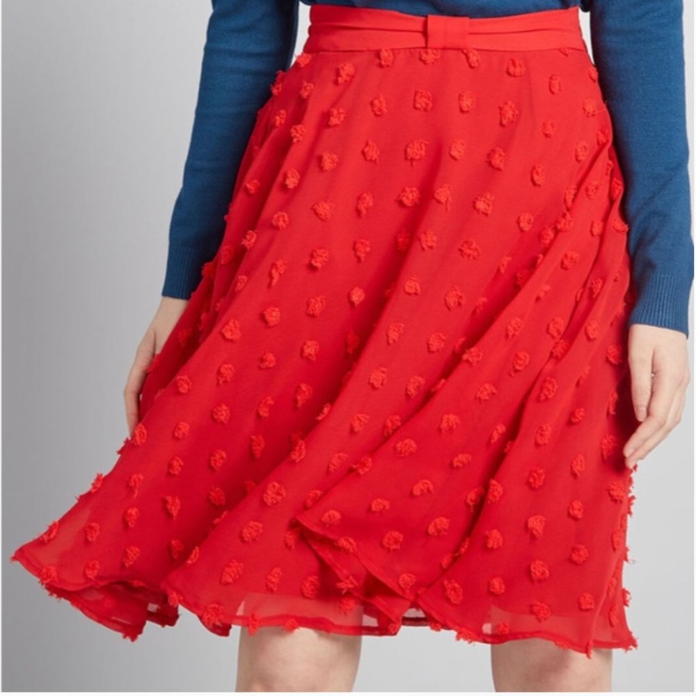 ModCloth Red Set on Texture A-Line Skirt Size 1X